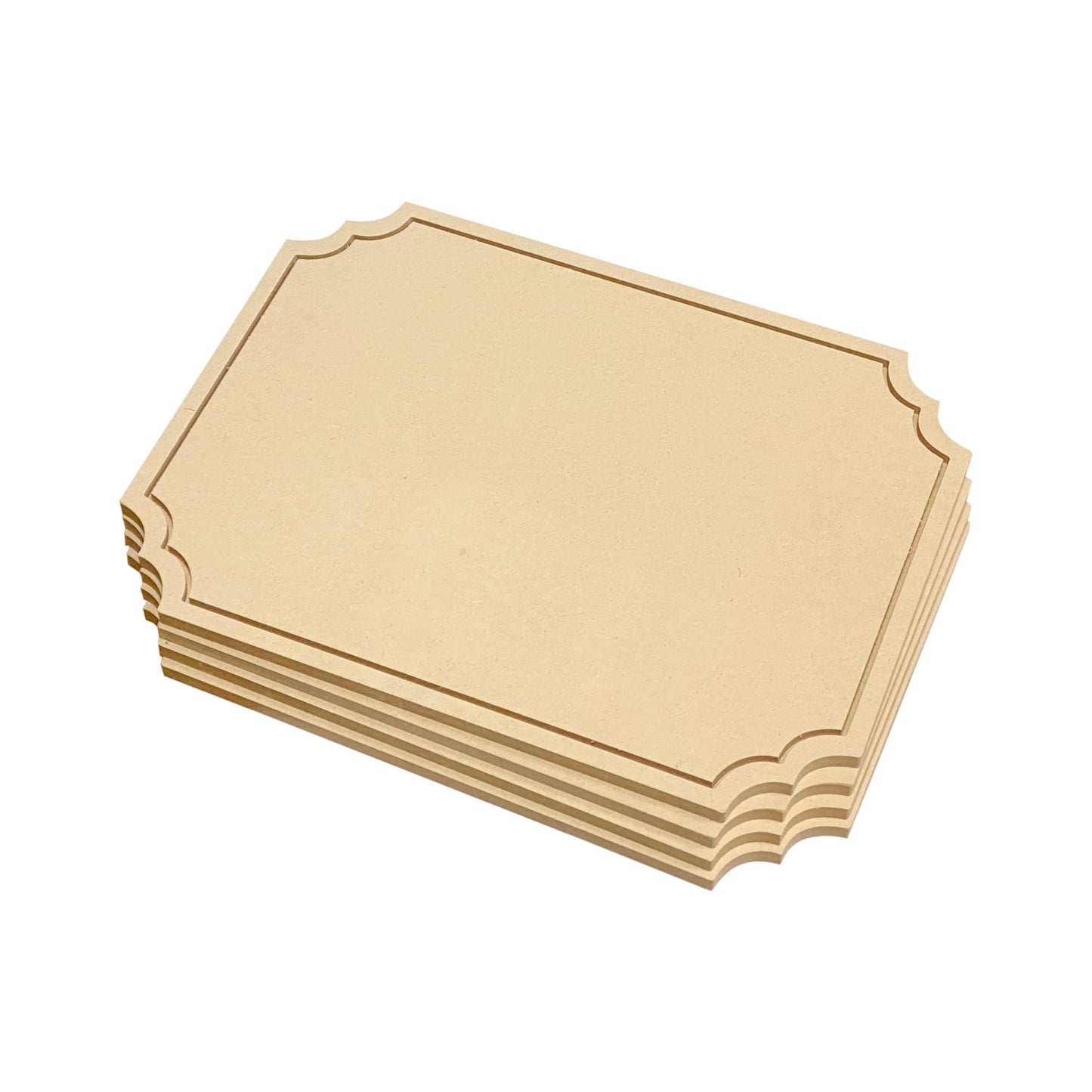 4 Pack Unfinished Wooden Floating Plaques 12"x16""-0.41 Inch Thick MDF Wood Surface Sign Wood Blank Canvas for DIY Arts and Crafts Projects（Clipped Corner Rectangle）"