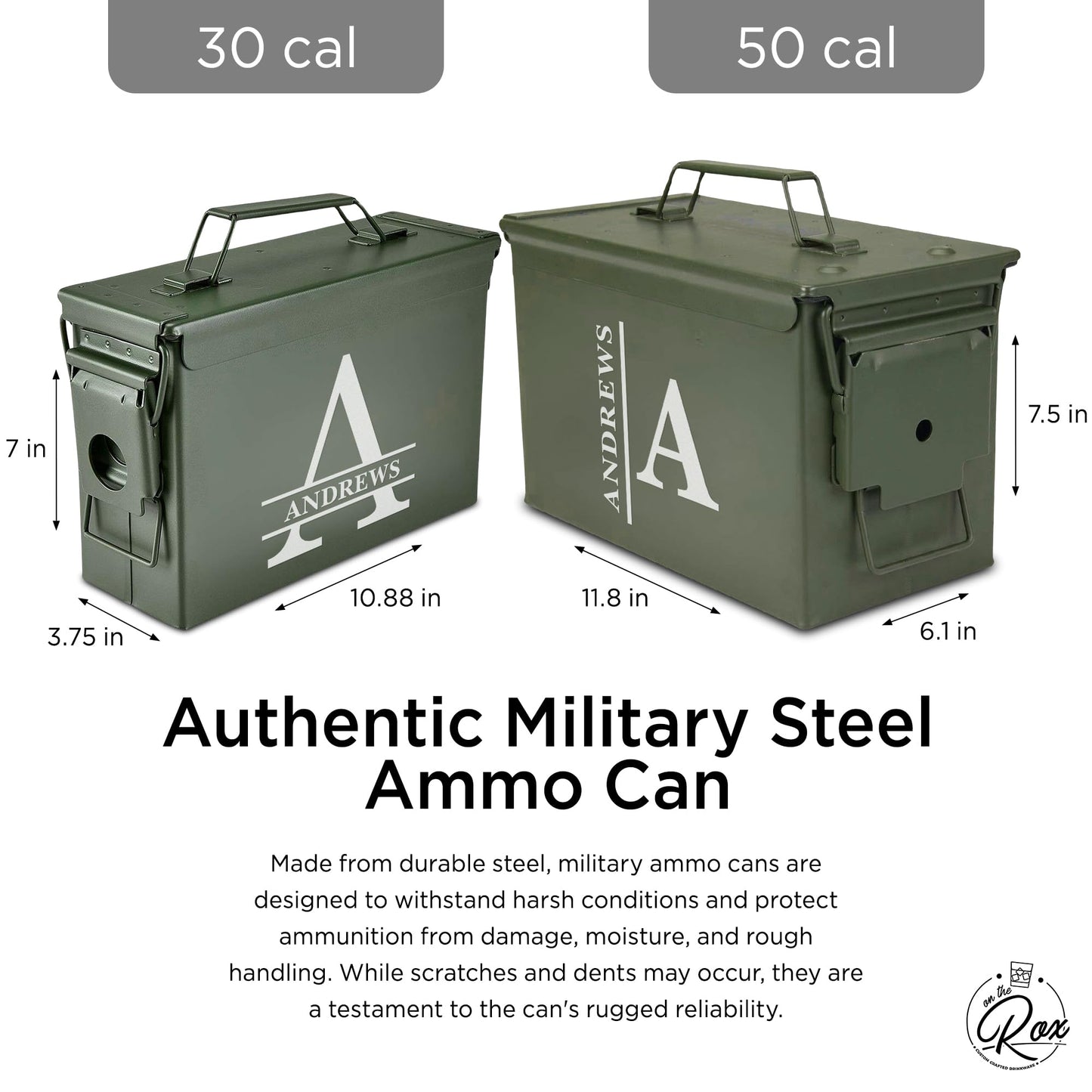 Personalized Ammo Box For Men - Custom Ammo Can Gift Set - Authentic Grade 1 Military Ammo Box Gift For Dad - Birthday Gift For Dad And Husband - Father’s Day Gift For Him - 30 Caliber