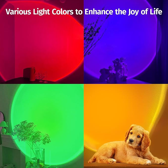 Upgraded Sunset Lamp Projector with APP Control, Endless Color Changing Led Lamp Night Light, Mood Lighting Sunlight Sunset Lamps for Bedroom Decor/Room Decor/Living Room/Christmas Gifts/Party