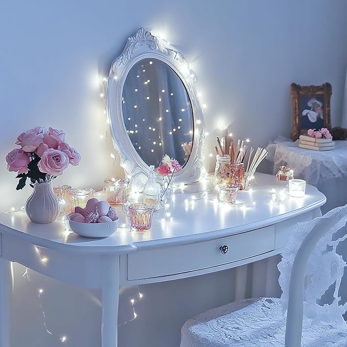 33Ft String Lights Battery Operated with Remote Control Timer, 100LED 4 Pack Waterproof 8 Modes Copper Wire Twinkle Fairy Lights for Bedroom Indoor Outdoor Wedding Dorm Christmas Decorations