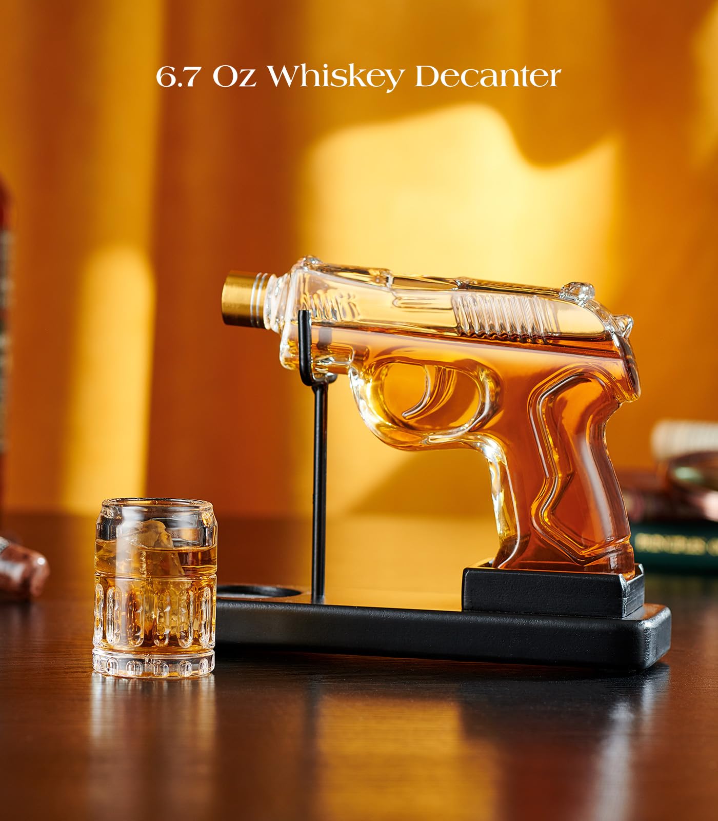 Birthday Gifts for Men Dad, Kollea Gun Whiskey Decanter Sets for Men, Shot Glass, Funny Gift Idea for Him Father Brother, Liquor Dispenser for Bar, Alcohol, Tequila Anniversary, Military Present, Cave