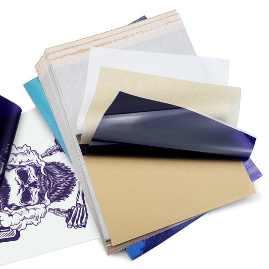BIOMASER Upgraded Tattoo Transfer Paper,100 Sheets Tattoo Stencil Paper for tattooing,A4 size Tattoo Printer Paper 4 Layers Thermal Transfer Tracing Paper DIY Tattoos with Easy-Tear Perforation