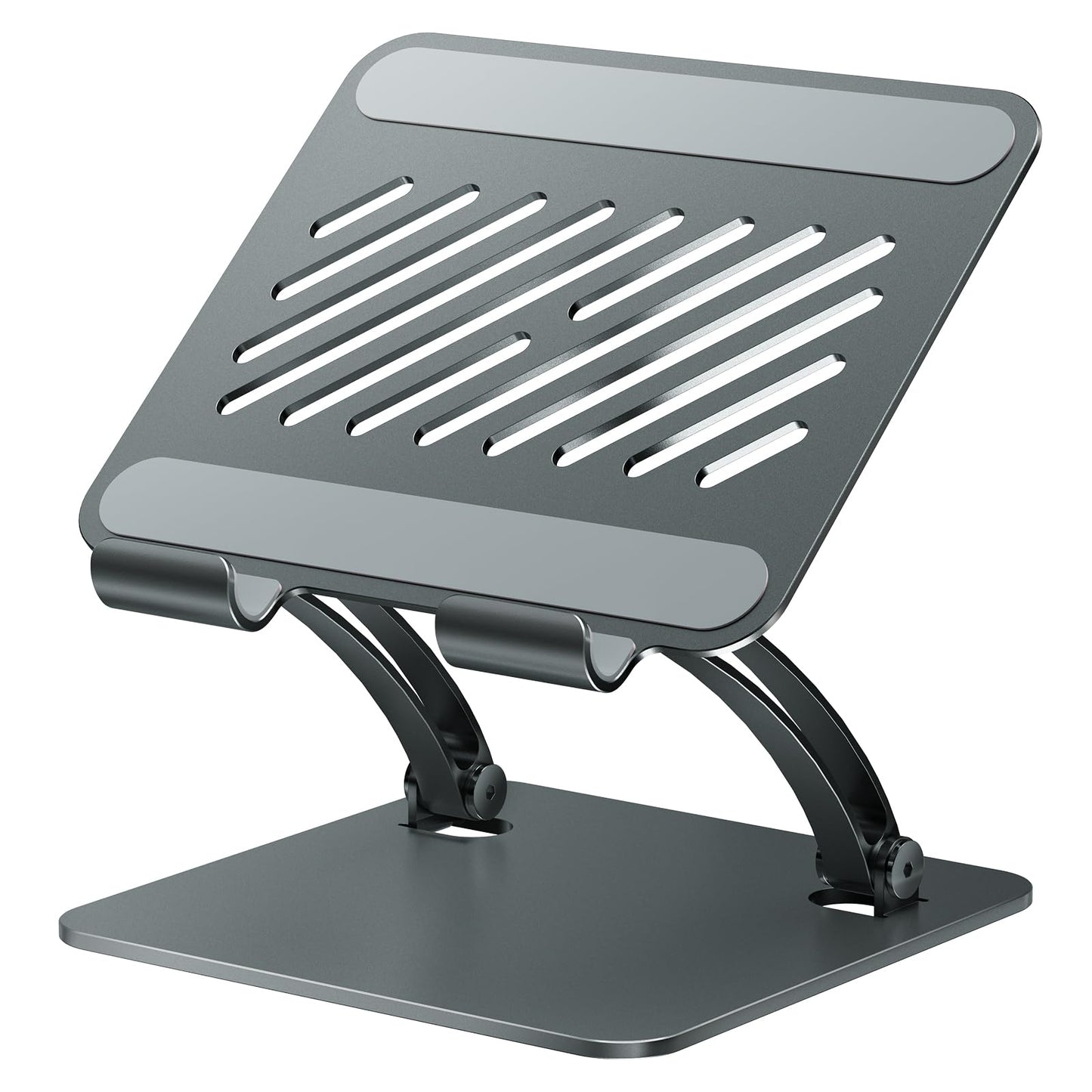 tounee Tablet Holder Stand, Dual Rod Adjustable Aluminum Desktop Stand, Compatible with 4.7-16.9" iPads, Surface Tablets, Portable Monitors, Kindle & More (Gray)