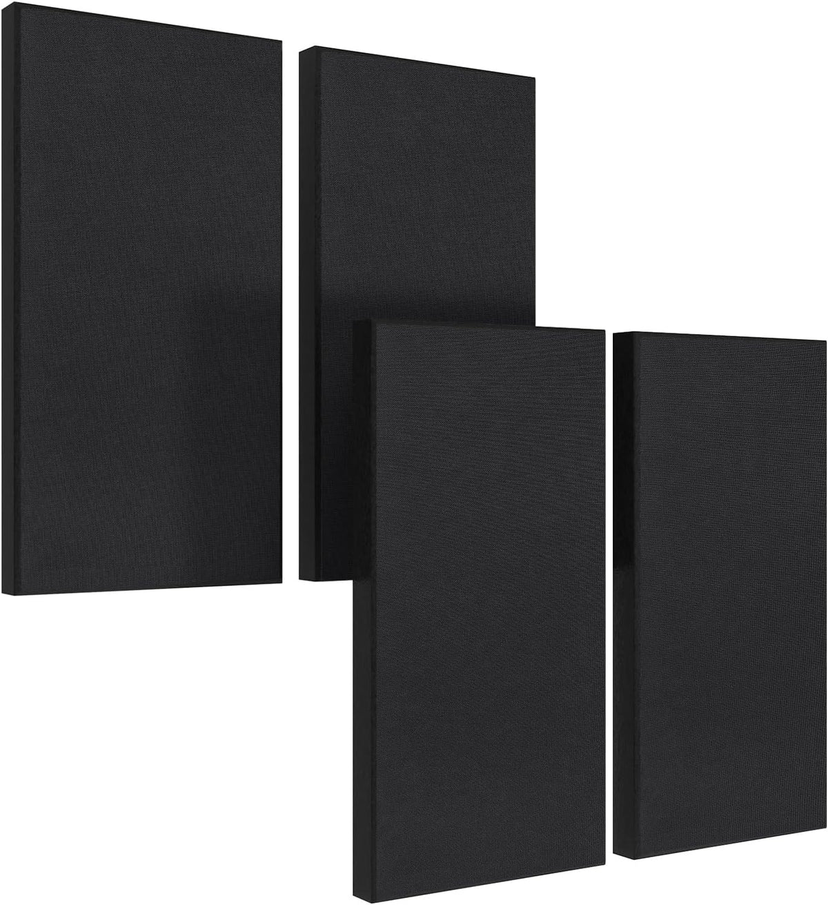 UMIACOUSTICS 4 PCS Fiberglass Acoustic Panels, 2“ Thick 23.6" x 11.8" Sound Absorbing Panels , Black