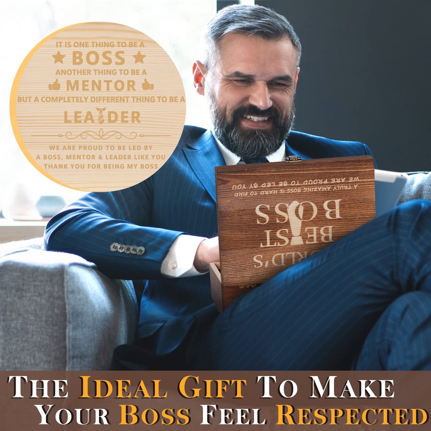 Oaksea Boss Day Gifts for Men Him, Anniversary Unique Gifts for Him, Birthday Retirement Gift for Boss Men, Stainless Steel Engraved Whiskey Stones Glasses Cool Burbon Scotch Set Gift