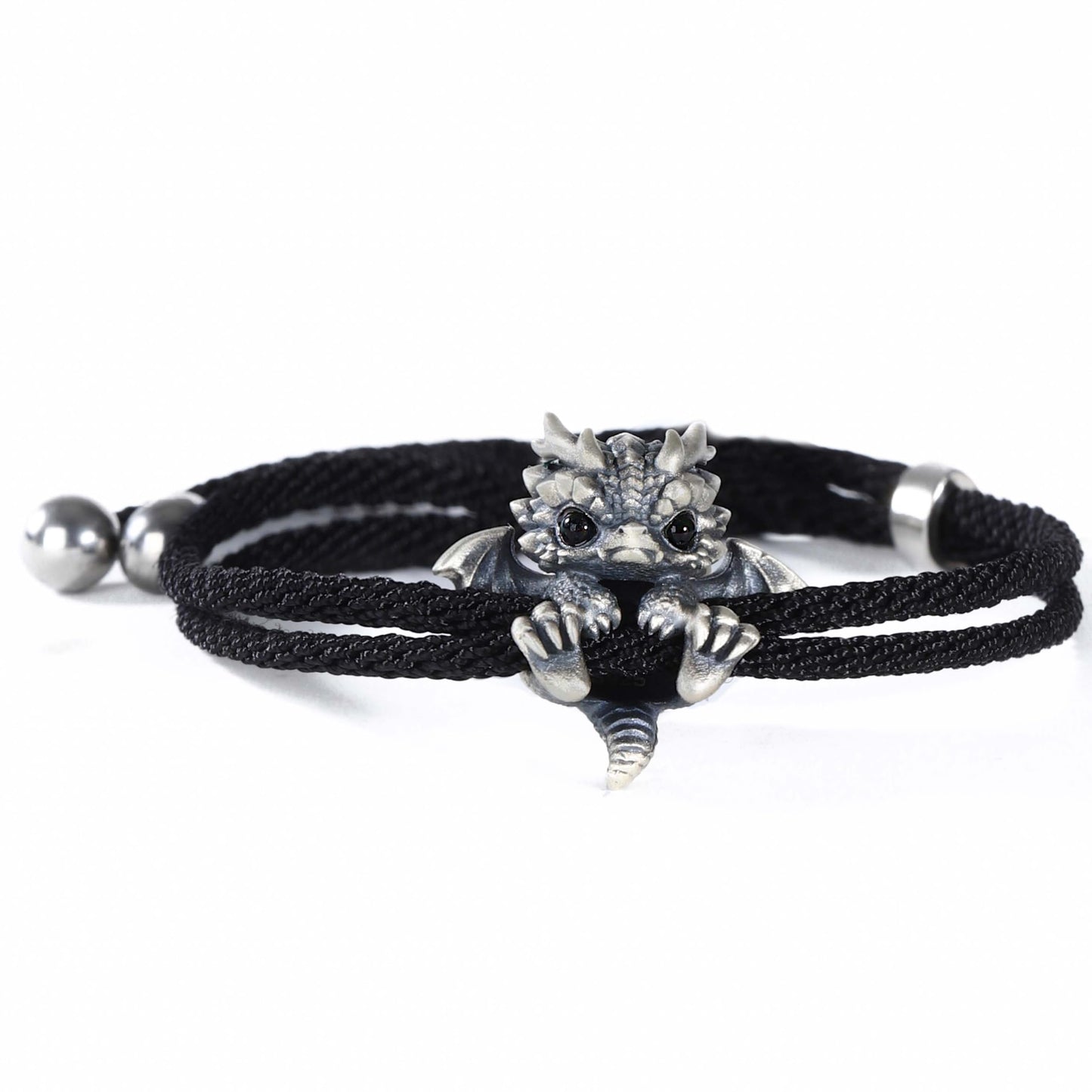 Handmade Sterling Silver Baby Dragon Charm Bracelet, Crystal gemstone eyes,Birthday gift,Friendship gift,Gift for her,Gift for him,Men jewelry,Halloween Jewelry,costum accessories