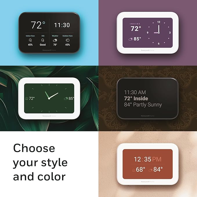 Honeywell Home X8S Smart Thermostat with Room Sensor, Video Doorbell Compatibility, IAQ Control, and Customizable Touchscreen Display, White