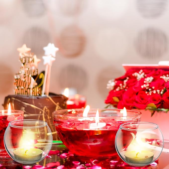 Uiifan 36 Pcs Clear Votive Candle Holder Bulk Glass Tea Lights Round for Wedding 1.97'' x 2.17'' Candle Jars Holder for Wedding Table Centerpiece Party Birthday Home Decoration
