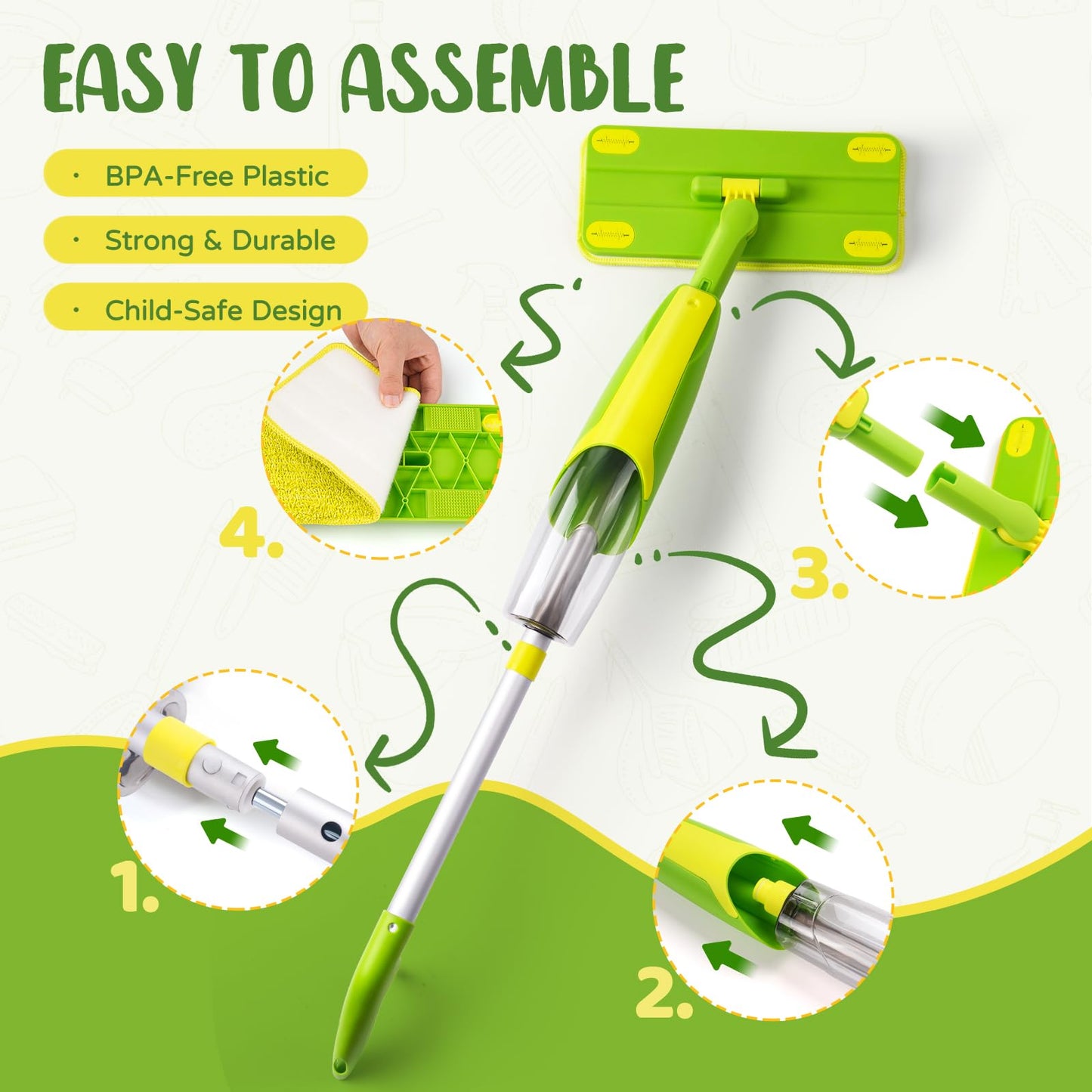 Kids Cleaning Toy Set,Mini Spray Mop Montessori Toys Pretend Play Cleaning Tool for Toddlers with Spray Mop & Kids Broom Dustpan Set Cleaning Toys Gift for Toddlers Girls Boys Age 3+