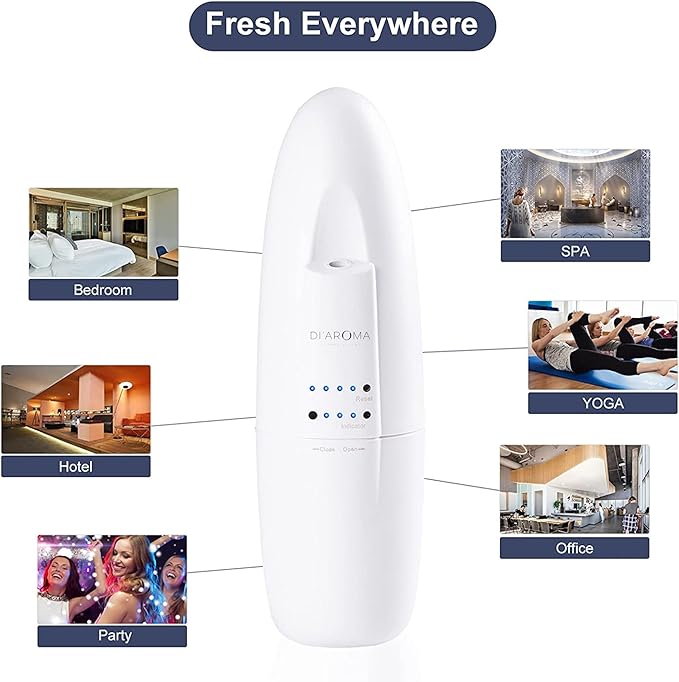 Di'Aroma Plug in Waterless Diffuser with Free My Way Zen- Fragrance, Waterless Diffuser for Essential Oil, Wall Plug in- Up to 500 Sq.Ft | Essential Oil Aromatherapy Diffuser (White)