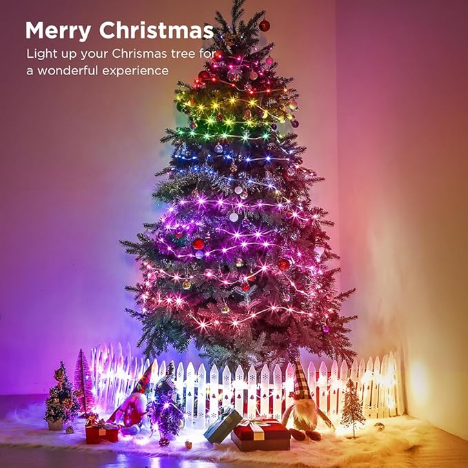 65ft Color Changing Christmas String Lights, 200 LED Twinkle Fairy Lights String Waterproof, 200+ Scene Modes, Smart App & Remote for Indoor Outdoor Christmas Tree Party Bedroom Patio Decor