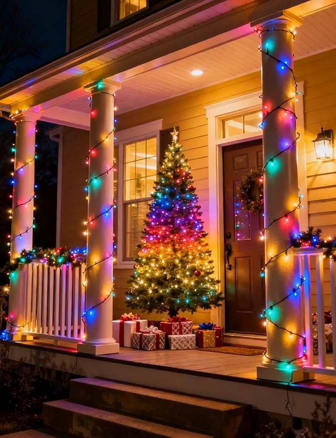 Fairy Lights 16.4FT 200LED, USB Powered Firecracker Cluster String Lights, Multicolor Twinkle Light with Remote, Waterproof LED Light for Christmas Tree Party Bedroom Window DIY Decor