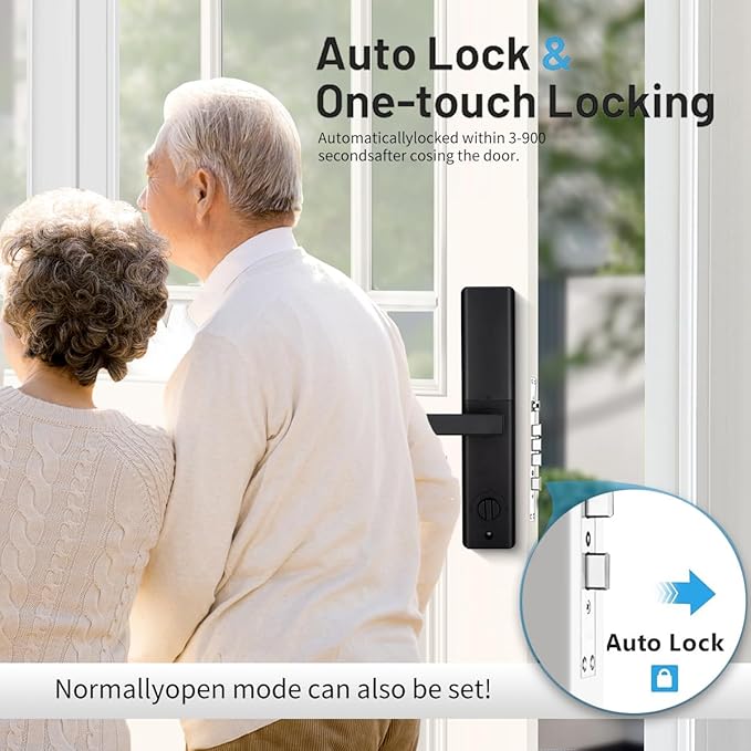 Sophies Keyless Entry Door Lock, Bluetooth Smart Deadbolt Door Lock Works with APP Control Code and Key Support IC Cards Smart Locks for Front Door for Home Hotel Apartment