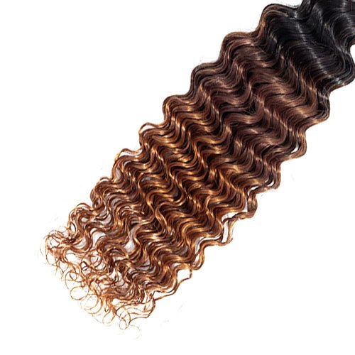 Giginger Bundles Human Hair T1B/4/30 Omber Deep Wave Human Hair Bundles 16 18 20 Inch Omber Black Chocolate Light Brown Unprocessed Quick Weave Soft Sewn In Hair Extensions for Black Women