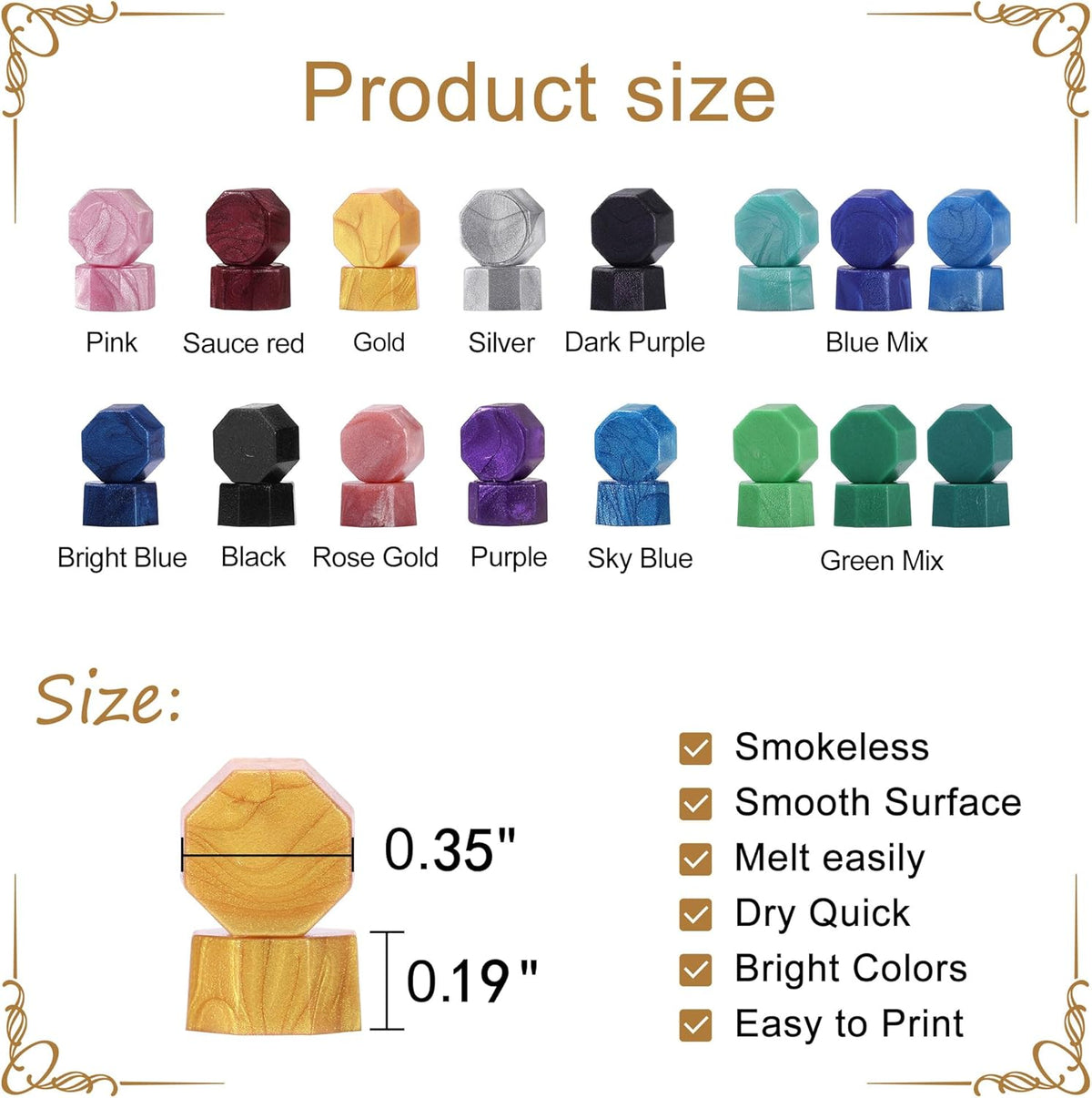 Yoption 300Pcs Green Mix Sealing Wax Beads for Wax Seal Stamps, Wedding Invitations, Christmas Cards, Wine Packaging, Envelopes, Gift Wrap