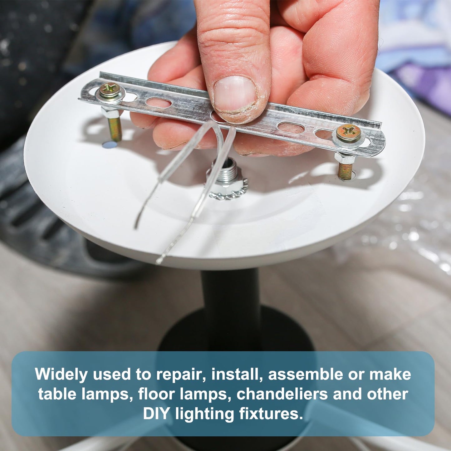 MECCANIXITY 28Pcs 16.5" Lamp Pipe Kit with Nuts Washers 1/8IP Thread Fasteners Assortment for Chandelier Ceiling Light Repair Assembly DIY Hardware"