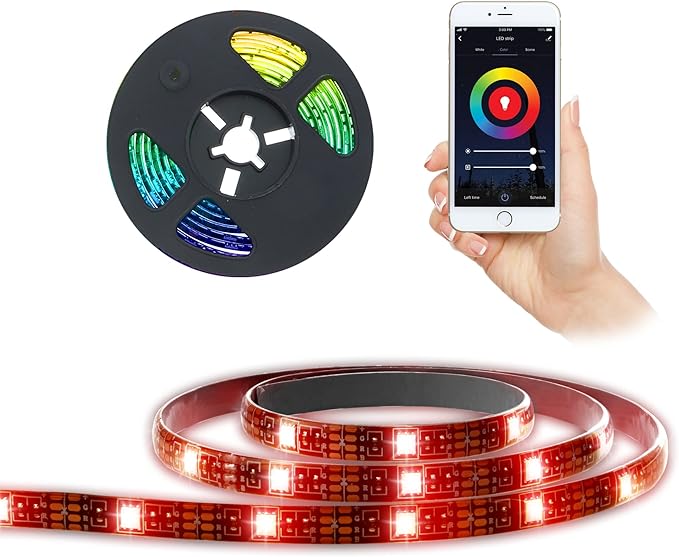 Monster LED Strip Short Wi-Fi Multi-Color LED Light Strip 6.5Ft, Smart App, Customizable Settings, Any Space, Voice-Control, Alexa, Google Assistant, Easy Installation