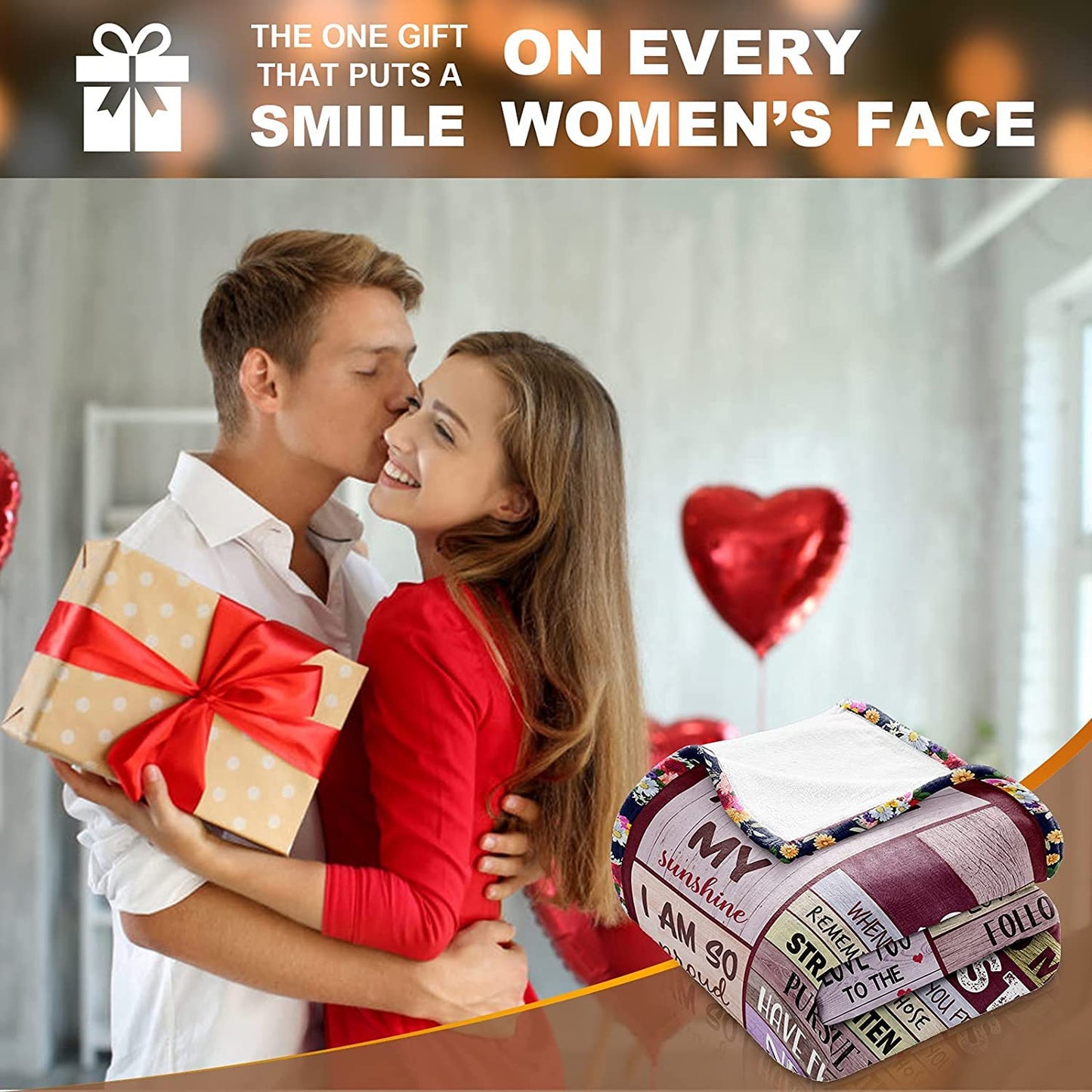 JTUOW Anniversary & Birthday Blanket for Her - Romantic 'I Love You' Gift for Wife, Women - Perfect for Valentine's, Mother's Day & Christmas (50x40in, Wife Gifts)