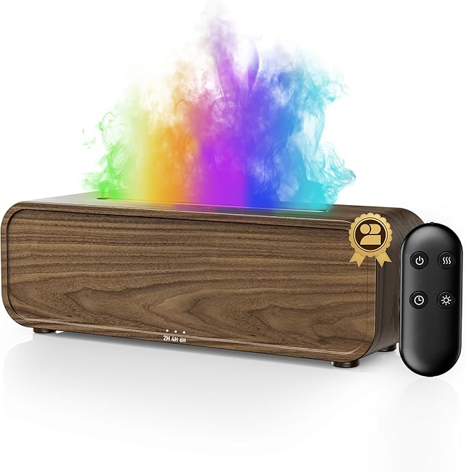 Sound Reactive Flame Air Diffuser Humidifier,7 Colors Aromatherapy Essential Oil Diffuser,Ultrasonic Aroma Humidifier with Timer for Home,Bedroom,Office,Yoga