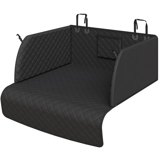 PETICON SUV Cargo Liner for Dogs, Waterproof Trunk Cover with Cushioned Sides to Protect Pet, Full Coverage Non-Slip Seat Cover for SUVs with Bumper Flap Protector