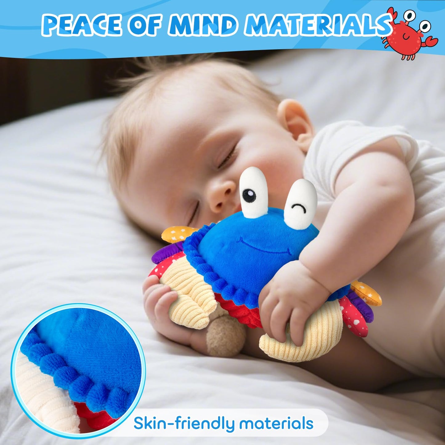 Baby Toys 12-18 Months, Musical Crawling Crab Plush Toy - 40 Songs & Recording Feature, Dancing Walking Moving Bouncing Tummy Time Toy, Sensory Toys for Toddlers 1-3, Birthday Gifts for Infants
