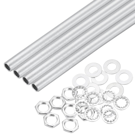 MECCANIXITY 28Pcs 16.5" Lamp Pipe Kit with Nuts Washers 1/8IP Thread Fasteners Assortment for Chandelier Ceiling Light Repair Assembly DIY Hardware"
