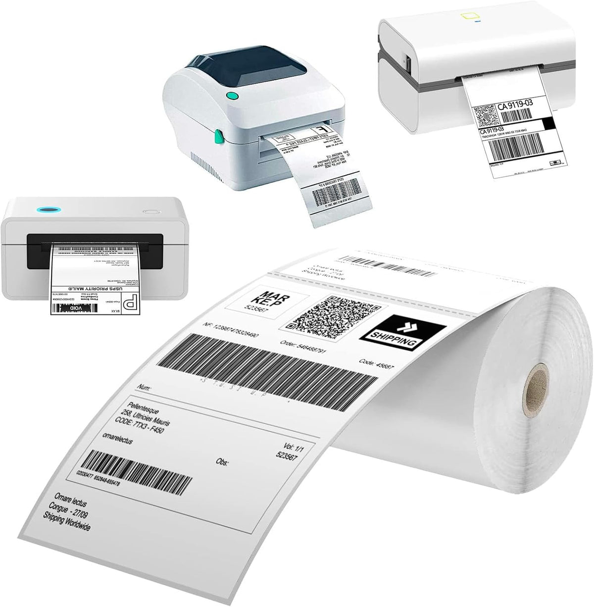 Direct Thermal Labels 4x6-450 Labels/Roll, Thermal Shipping Labels for Zebra 2844 ZP-450 ZP-500 ZP-505,40 Rolls,18000 Labels(NOT for DYMO)