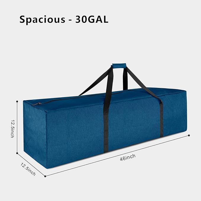 TOPDesign 46 Inch Extra Large Zippered Duffel Bag for Travel Camping Sports Equipment Storage, Waterproof Foldable Luggage Bag with Padded Handles