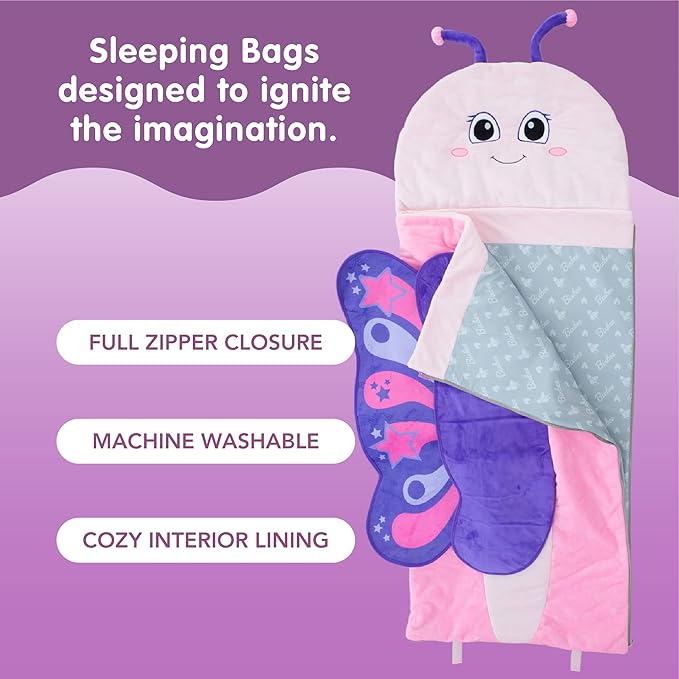Bixbee Kids Sleeping Bag, Soft Sleepy Sack for Kids & Toddlers | Easy Roll Up Design for School, Daycare + Naptime, 60 x 22 Inches | Cozy Slumber Bag w Lining for Girls + Boys