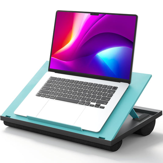 HUANUO Adjustable Lap Desk - with 8 Adjustable Angles & Dual Cushions Laptop Stand for Car Laptop Desk, Work Table, Lap Writing Board & Drawing Desk on Sofa or Bed, HNLD2TB