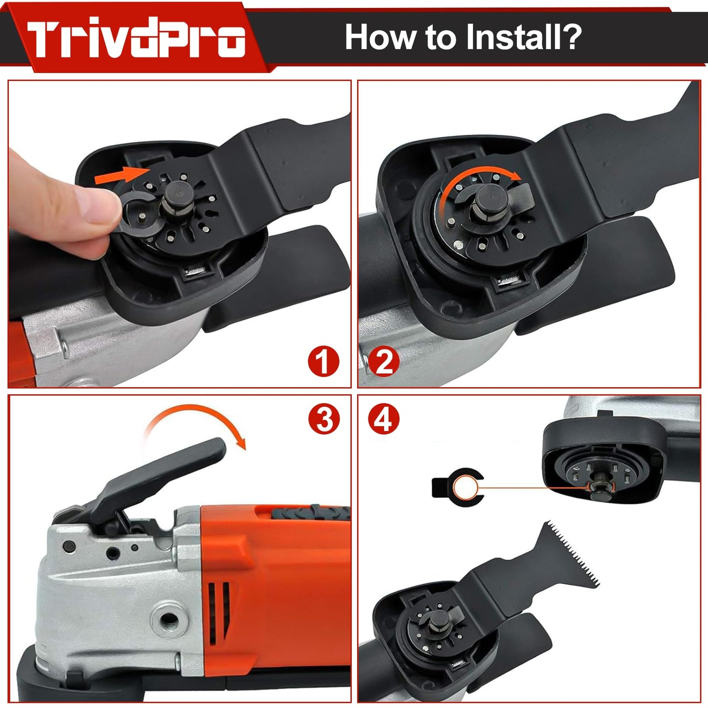 Oscillating Tool Blade Multitool Blades - TrivdPro 50pcs Multi Tool Blades Kits Oscillating Saw Blades for Metal Wood Plastic, Oscillator Blades for Multi Tool Fits Dewalt Milwaukee Ryobi Fein Bosch