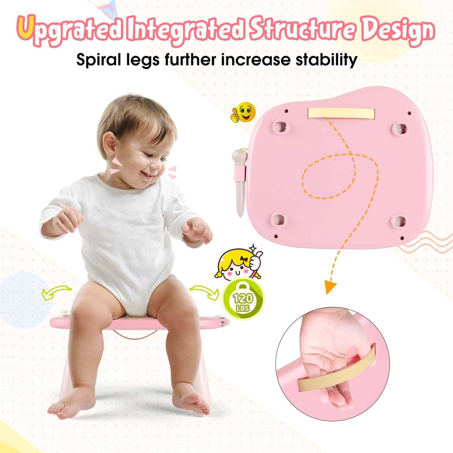 Smasiagon Magnetic Drawing Board for Kids, Toddler Toys for 1-2 Year Old Girl, Portable Doodle Board Pad Learning and Educational Toys for Ages 1 2 3 Year Old Baby Girl Birthday Gift（Pink）