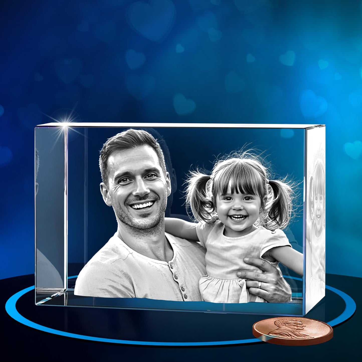 ArtPix 3D Crystal Photo, Personalized Gifts for Women, Wife, Her, Him, Men, Husband, Grandma, Great Customized Gift With Your Own Photo, Custom Glass 3D Laser Etched Picture Wedding