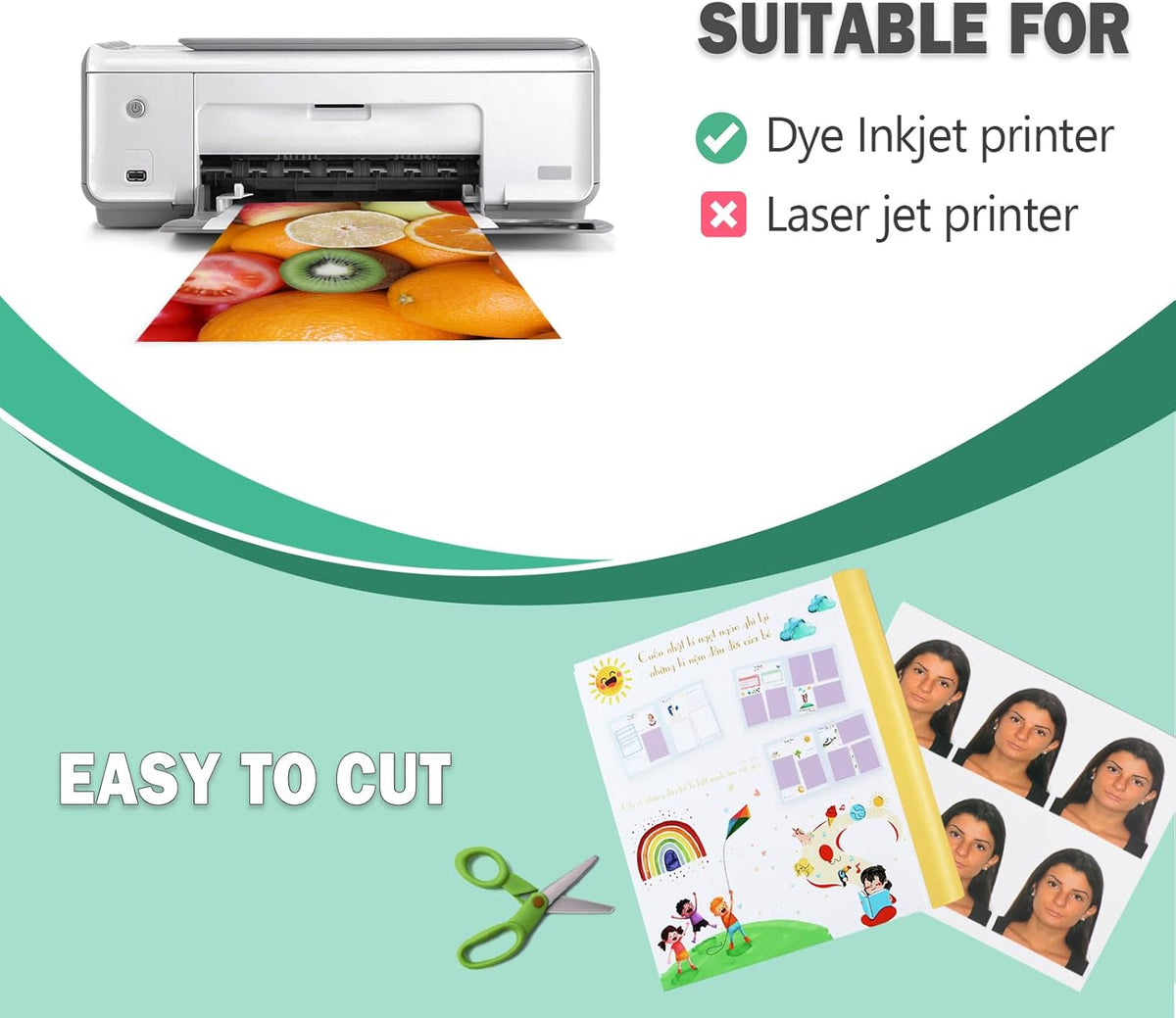 5x7 Glossy Photo Paper for Inkjet Printer, Thin Glossy Photo Paper for Chip Bags, 5R Photo Paper 36 lb, 100 Pack
