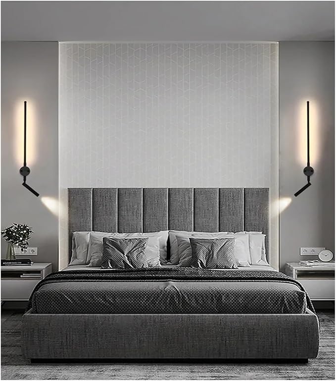 Minimalist Lines LED Wall Lamp Bedroom Decoration Indoor Living Room Fixture Black Wall Lights Stair Hallway Background Sconces,for Home Decor