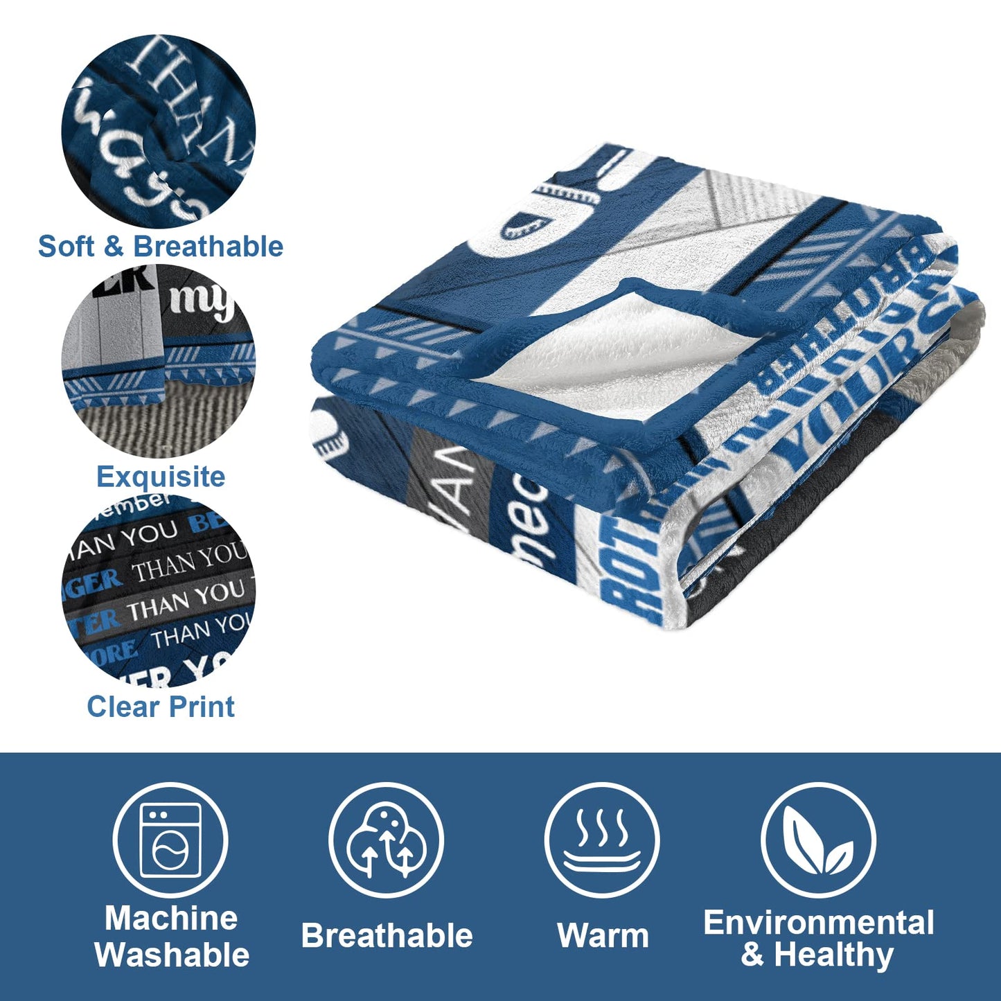 Quilazy Gifts for Brother, Best Brothers Birthday Gifts from Sister, Big Brother Gift for Boy, Cool Christmas Fathers/Valentines Day Graduation Birthday Gift for Adult Brothers Men Blanket 60"X 50"