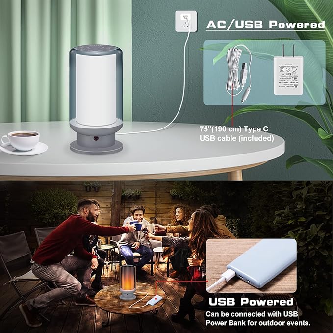 LED Color Changing Table Lamps, Dimmable Bedside Lamp with Remote, Plug in Desk Light Bedroom Lamp for Living Room-Grey