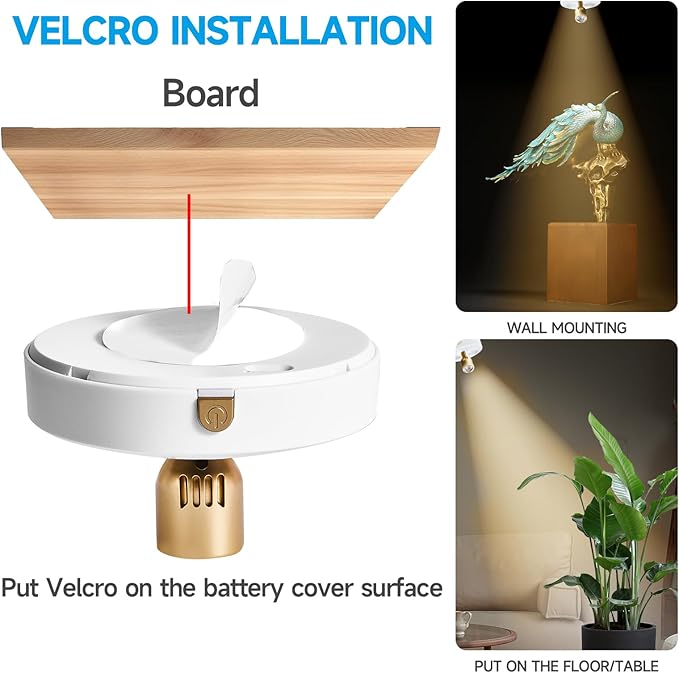 2-Pack Wireless LED Spotlight, Rechargeable Picture Lights, Uplighting Indoor, Painting Light with Remote Dimmable and Timer, Plant Spot Lights for Wall Art Display Dartboard Painting Artwork