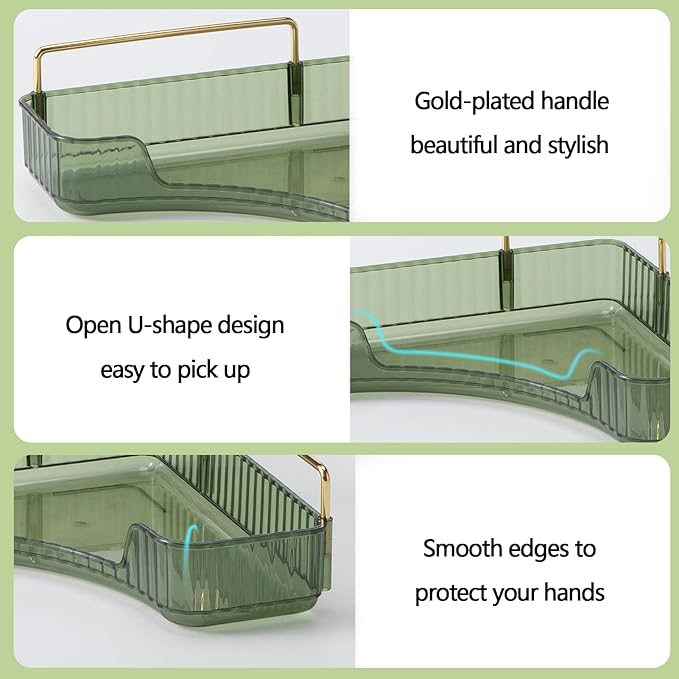 shuang qing 3-Tier Corner Bathroom Counter Organizer – Classic Storage Shelf for Makeup, Perfume & Toiletries, Space-Saving Countertop Tray Fits Bathroom, Dresser, Kitchen (Sage Green)