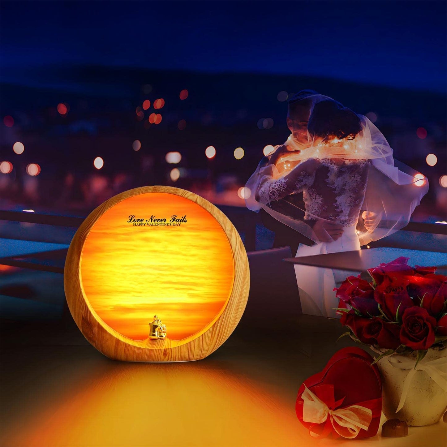 mamre Golden Sunset Lamp Gifts Idea Anniversary Valentine’s Birthday Mother's Day Gifts Home Decoration Unique Table Lamp Gift
