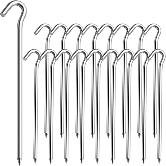 20PCS Aluminum Tent Stakes Pegs with Hooks, Camping Tent Stakes for Outdoor Travel, Professional Ground Stakes for Outdoor Camping, Hard and Light Tent Pegs, Specially Designed for Camping