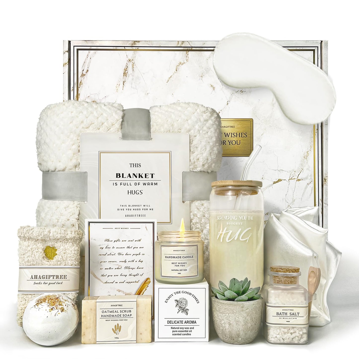 Care Package for Women,12PC Get Well Gifts for Women After Surgery,Birthday,Get Well Soon,Grief,Sympathy Gifts,Condolences (white)