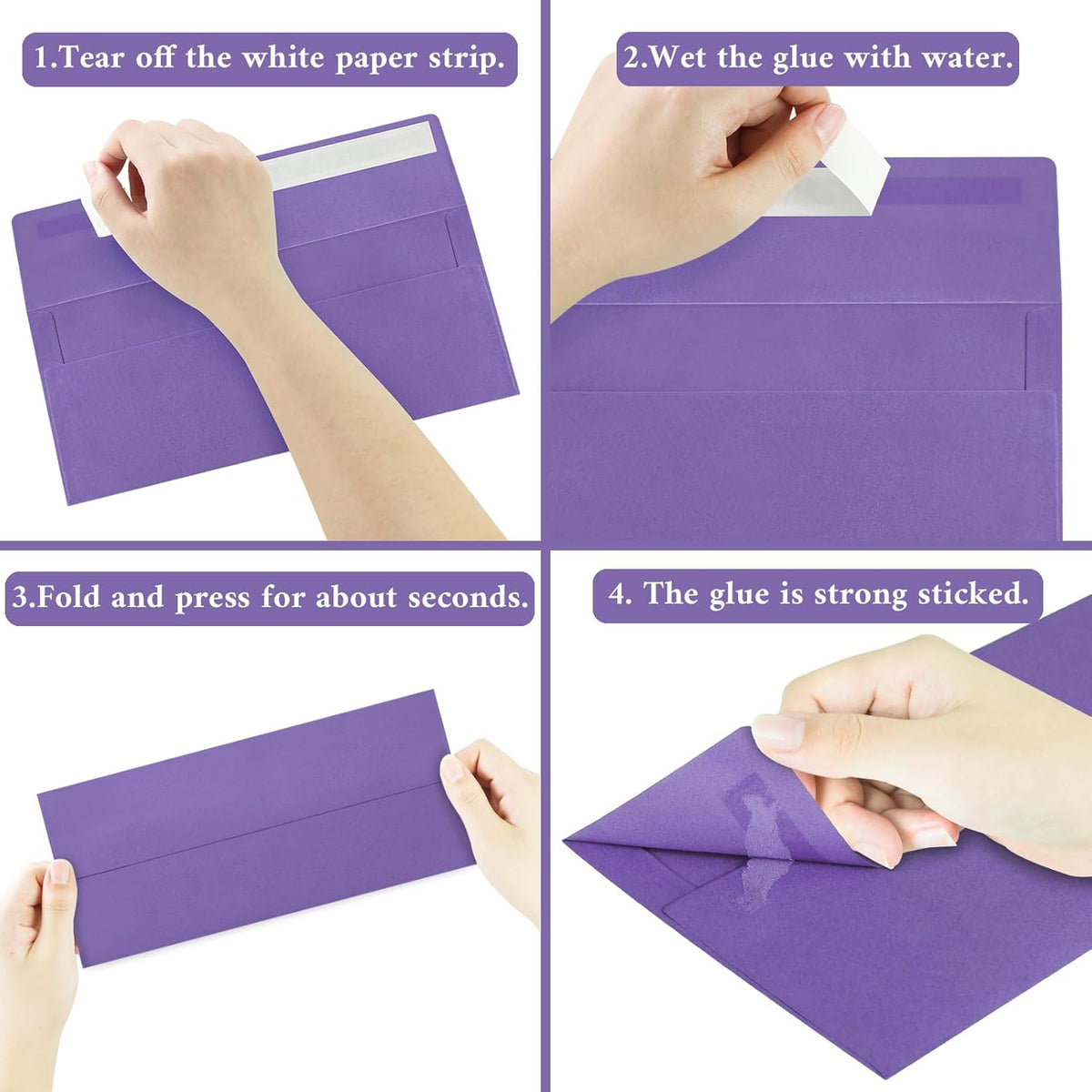 50 Pack #10 Business Envelopes, Dark Purple Standard Envelopes Self Seal, Letter Size Mailing Envelopes for Checks Letters Invoices Christmas Birthday Graduation Wedding, 4 1/8 x 9 1/2 Inch