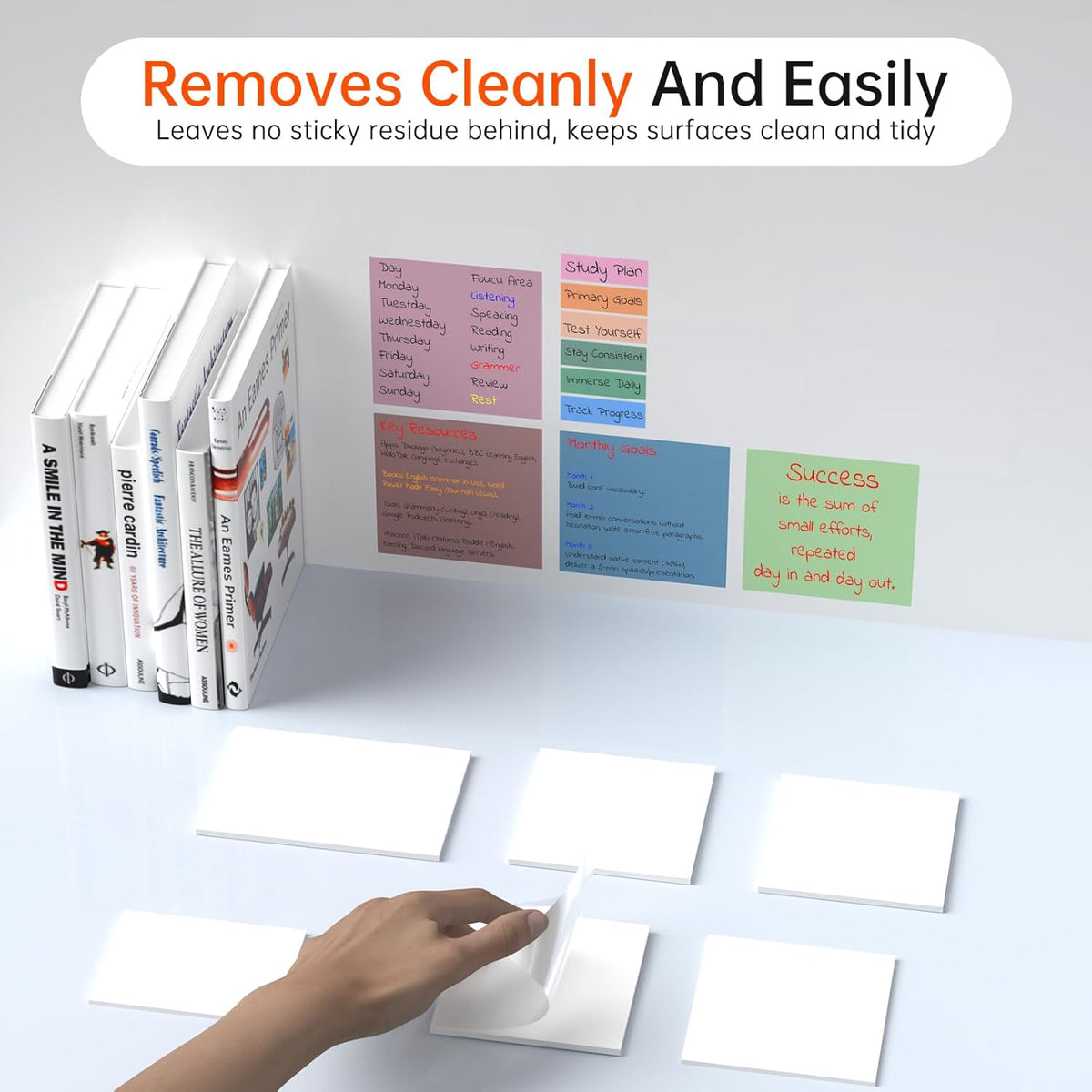 Transparent Sticky Notes (with Sticky Tabs & Marker), MEIGAONE 9 Pack Clear Sticky Note 3x3 Super Strong Adhesion, Waterproof Translucent Sticky Note for Study, Book,Office,School Supplies