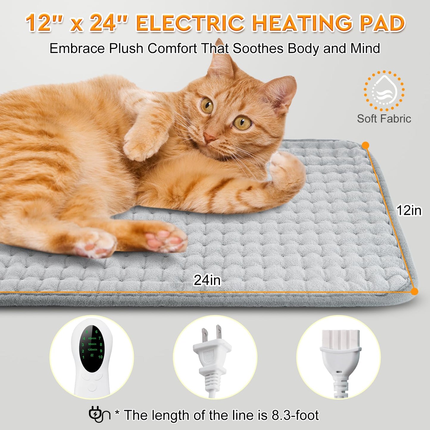 LANVA Heating Pad for Back Pain & Period Cramps Relief - Birthday Gifts for Women Men Mom Dad, Portable Electric Neck and Shoulder Heating Pads Large, 10 Heat Settings, ETL Certified, 12"x24"