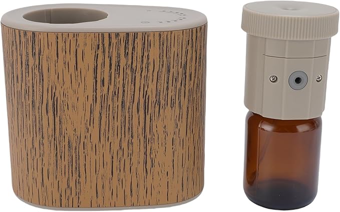 Jiawu Essential Oil Diffuser, Waterless 60ML Smart Aromatherapy Diffuser, Smart Scent Air Machine with APP Control for Bedroom, Living Room, Car, Office (Wood Grain)
