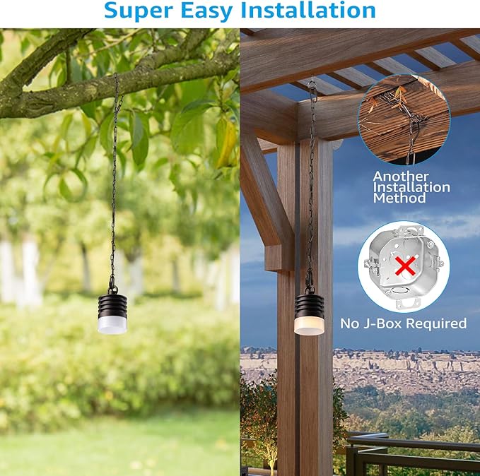 LEONLITE Low Voltage Hanging Lights, 12V Pendant Lights Outdoor, LED Landscape Hanging Lights for Gazebo Tree Porch, UL Listed, Aluminum, IP65, 320lm, 2700K Soft White, Oil Rubbed Bronze, Pack of 4