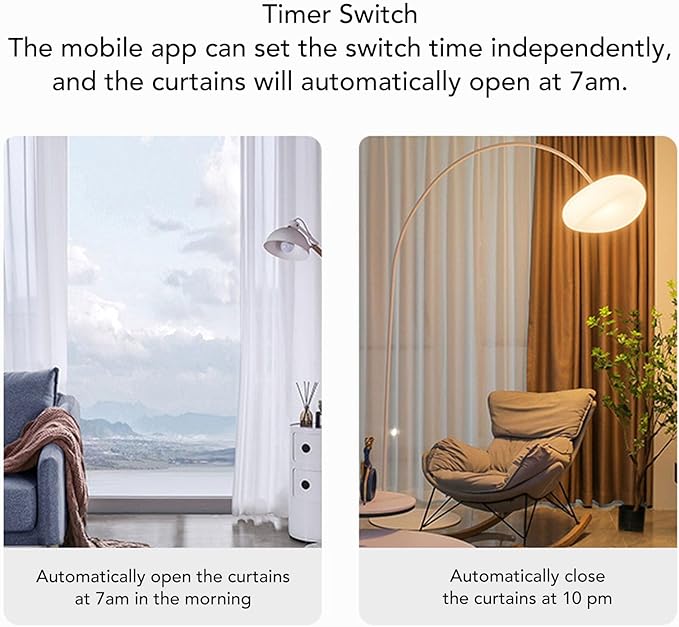 Zopsc Smart Curtain Motor, Solar Powered APP Controlled Automatic Curtain Opener with Voice Control and Timer, for Roman Rod U Shape I Beam Tracks