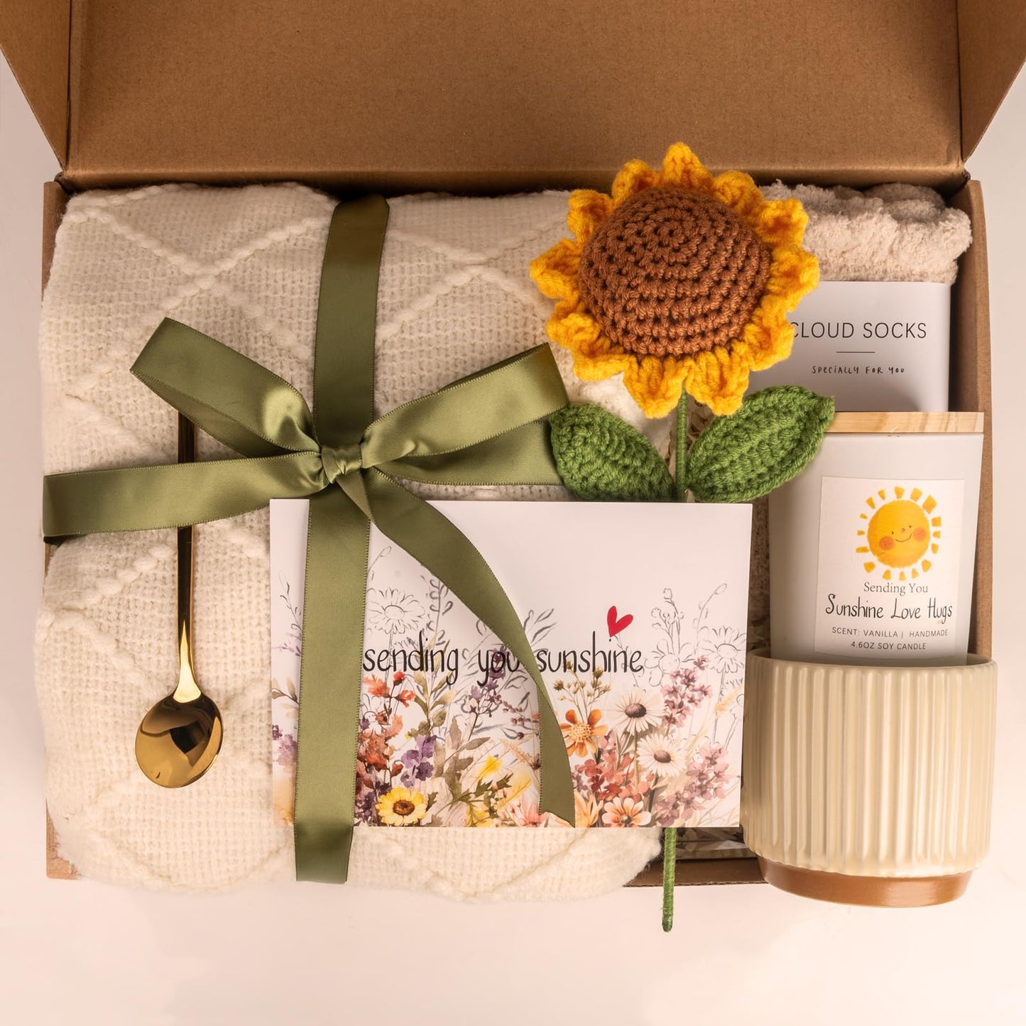 Anforsun Gift Baskets for Women, Unique Birthday Gifts for Women, Best Friend Birthday Gifts, Get Well Soon Gift Basket，Sending Sunshine Gifts Sunflower Gifts, Thinking of You Care Package