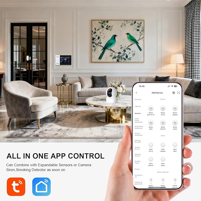 PGST Wireless Alarm System,Smart Home Security Systems with 4G SMS/Tuya App Instant Alerts,Motion Detector,Door Alarm Sensors,Remote,Work with Alexa for Villa,Apartment,No Monthly Fee